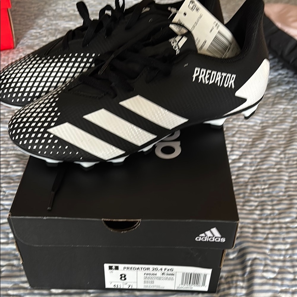 adidas Black and White Athletic Shoes with Sock-like Collar and Flexible Upper